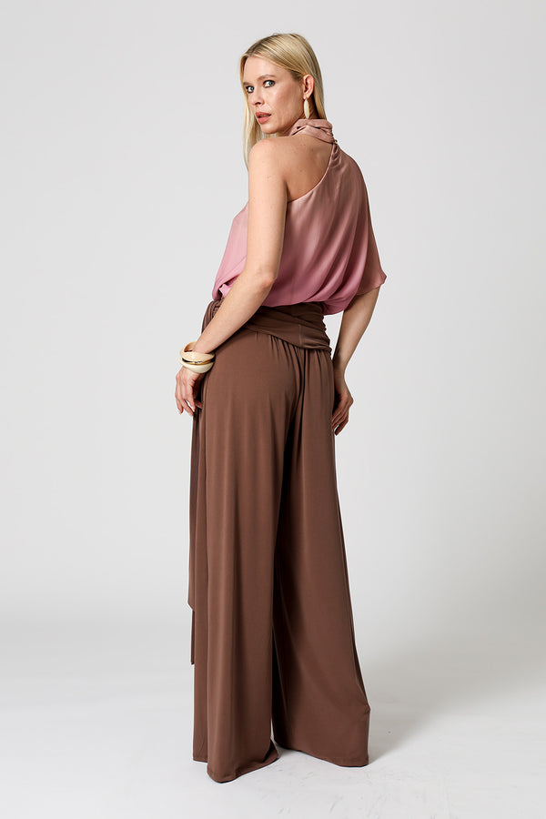 Blusa Estampada Balonê Ombro Único - AREIA 6092