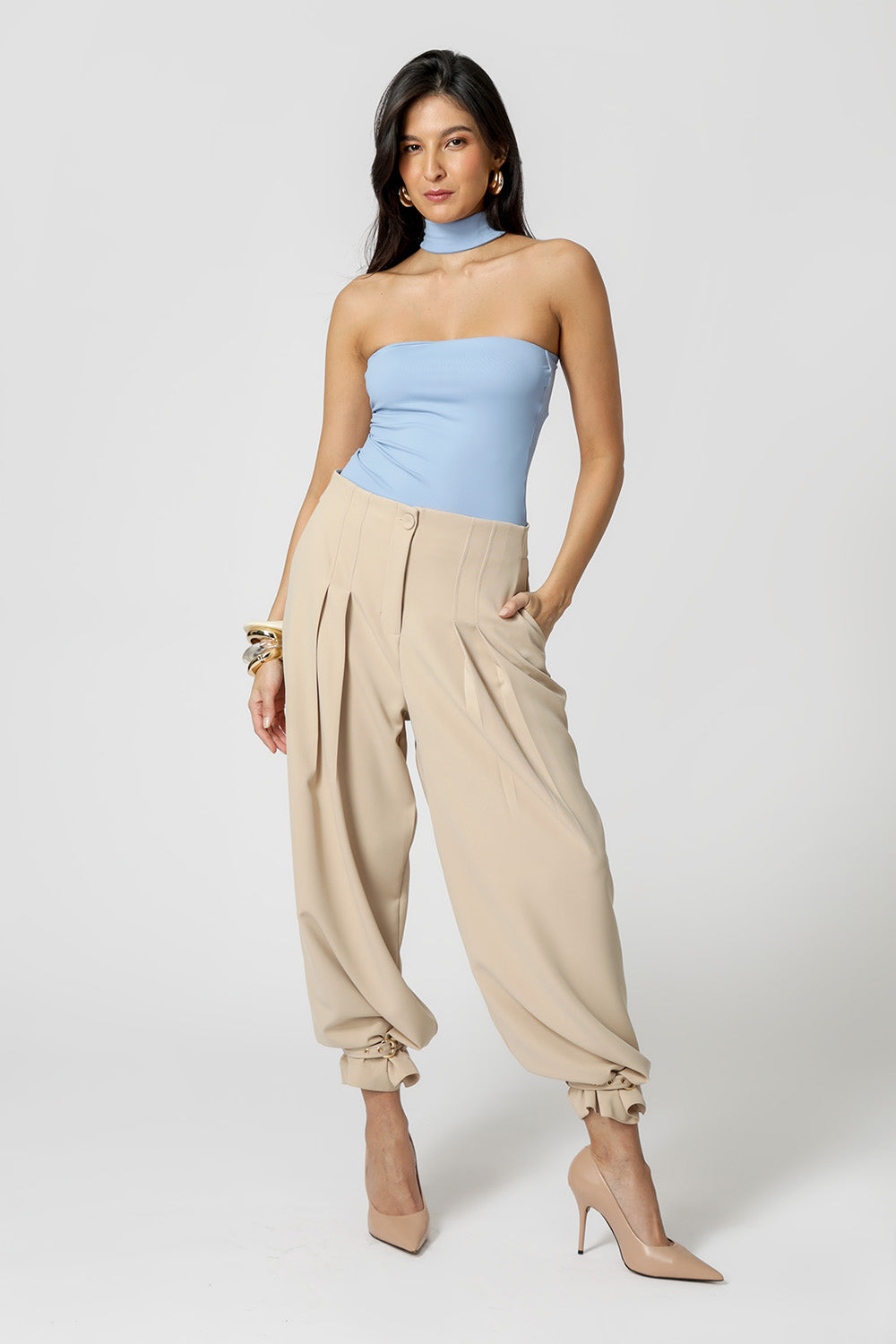 Blusa Com Gola Amni - AZUL CLARO
