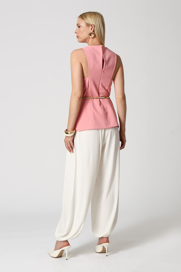 Blusa Túnica Alfaiataria Com Recortes - ROSA