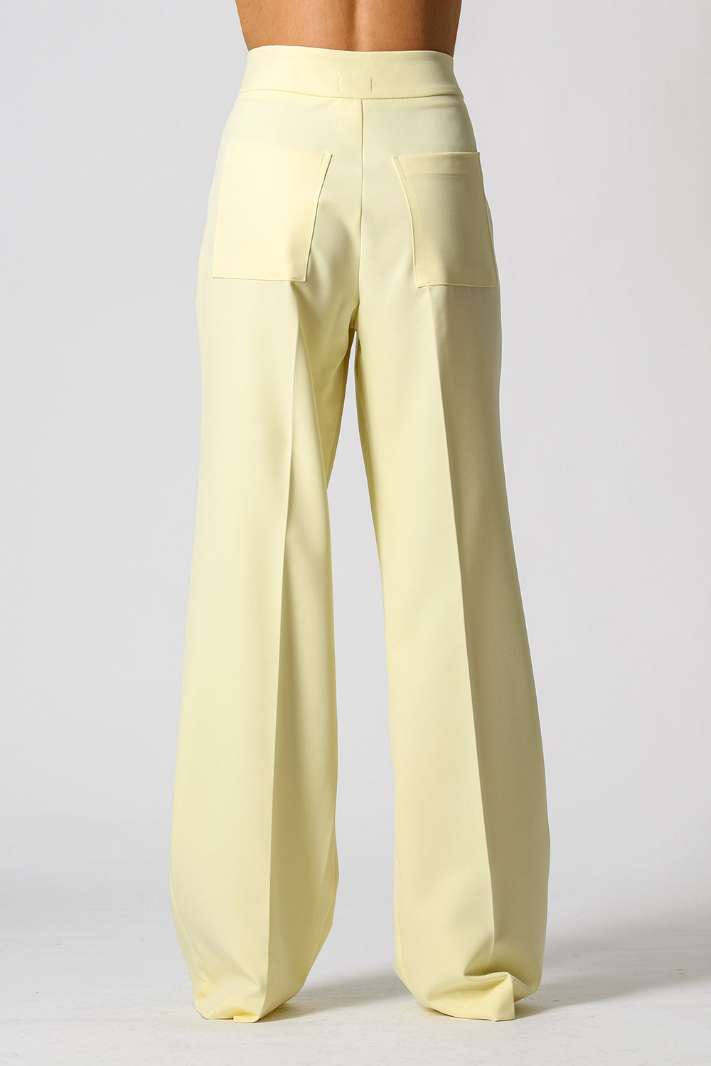 Calça Pantalona Com Vinco - AMARELO CL
