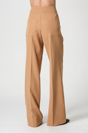 Calça Pantalona Com Vinco