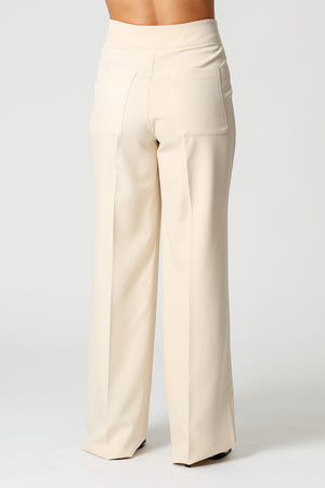 Calça Pantalona Com Vinco