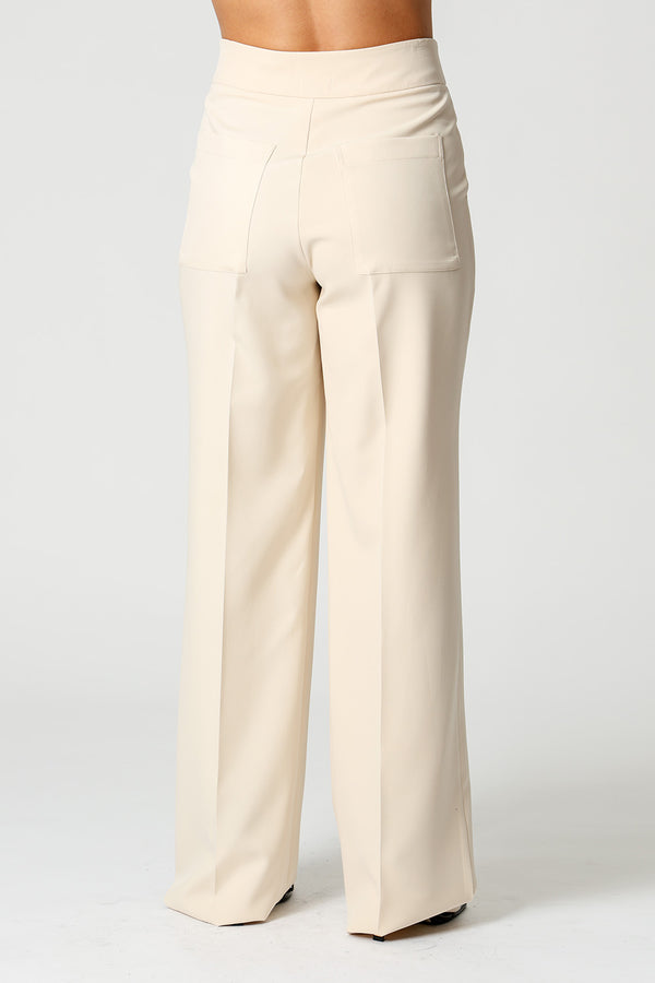 Calça Pantalona Com Vinco