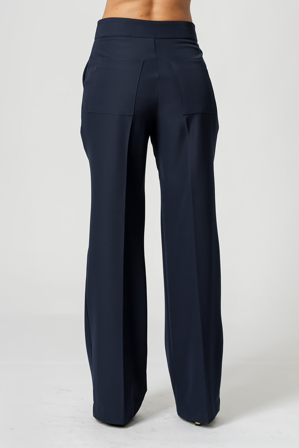 Calça Pantalona Com Vinco - MARINHO