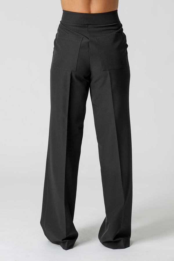 Calça Pantalona Com Vinco