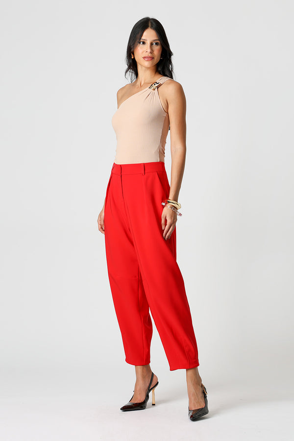 Blusa Ombro Único Com Fivela - AREIA