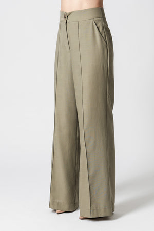 Calça Pantalona Poli Linho - MUSGO CLARO