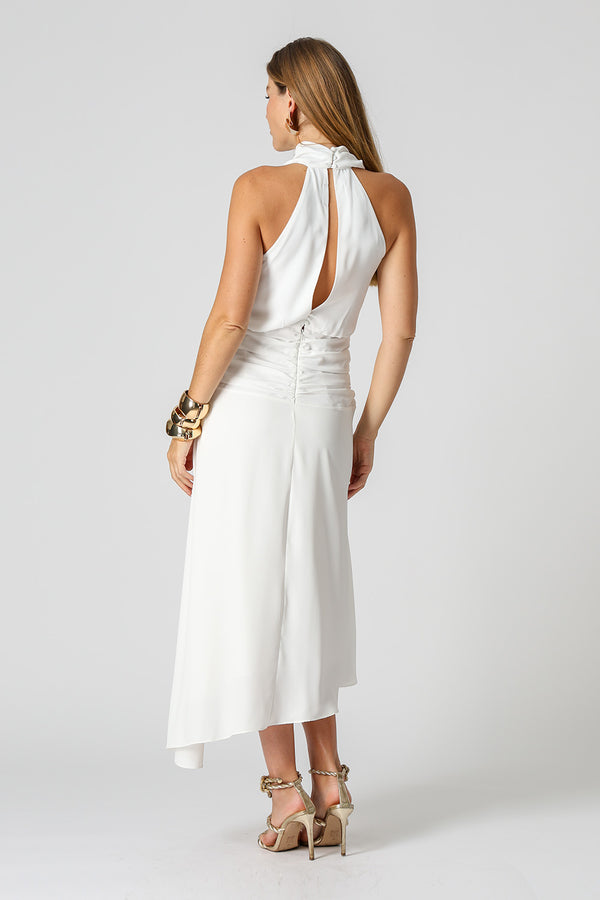 Vestido Degagê Assimétrico - OFF WHITE