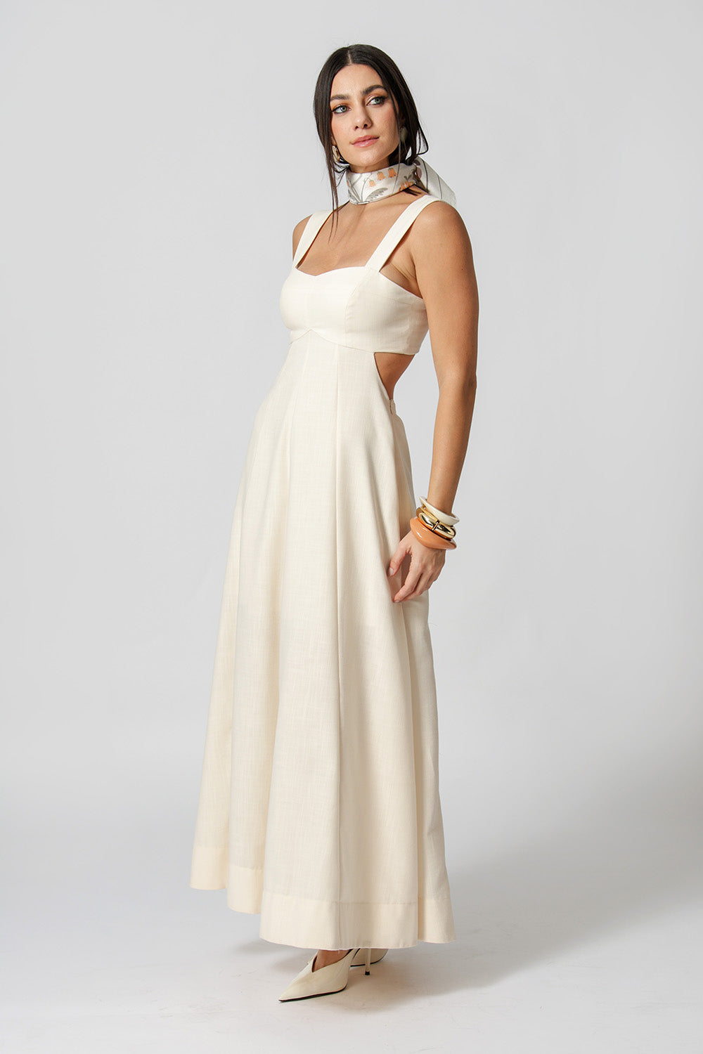 Vestido Vazado Com Alça Larga - CRU