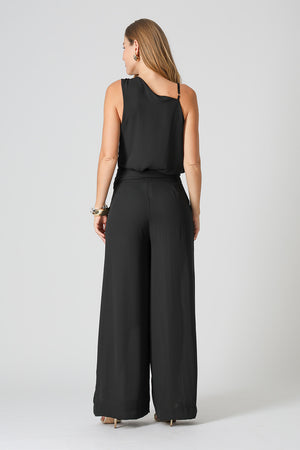 Blusa Assimétrica Com Pala - PRETO