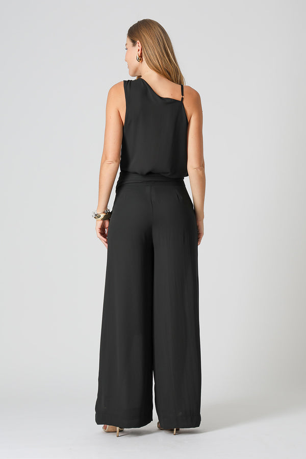 Blusa Assimétrica Com Pala - PRETO