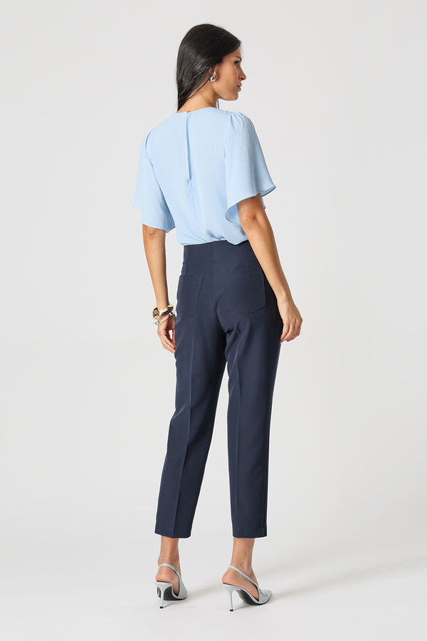 Blusa Manga Angel Com Acessório - AZUL