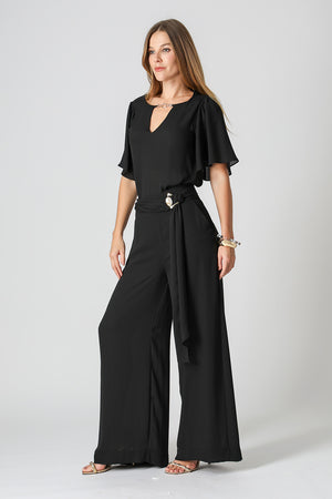 Blusa Manga Angel Com Acessório - PRETO