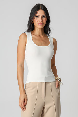 Regata Canelada Decote Quadrado