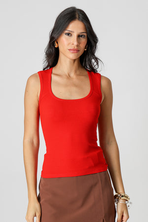 Regata Canelada Decote Quadrado