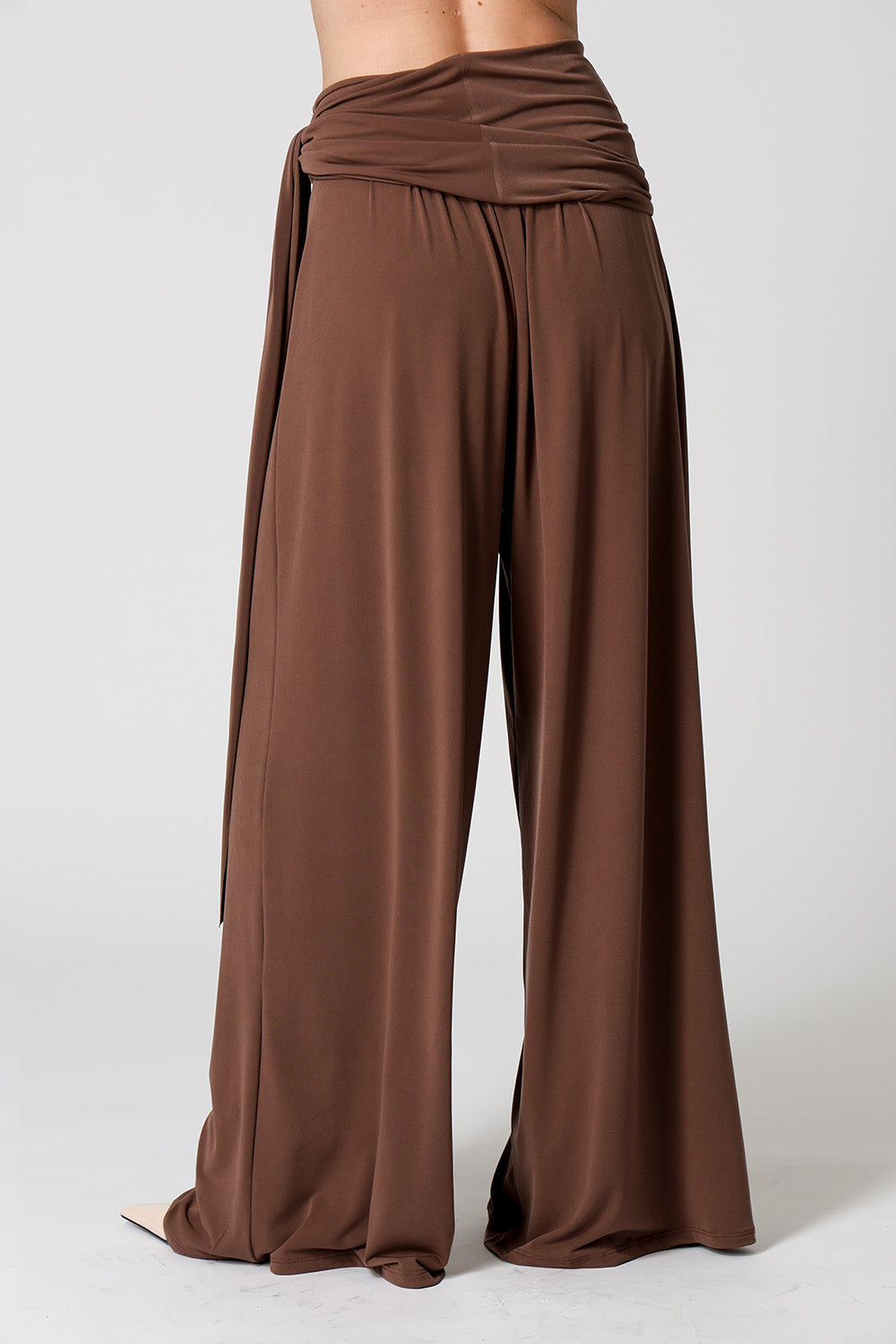 Calça Pantalona Multifuncional Com Faixa - MARROM