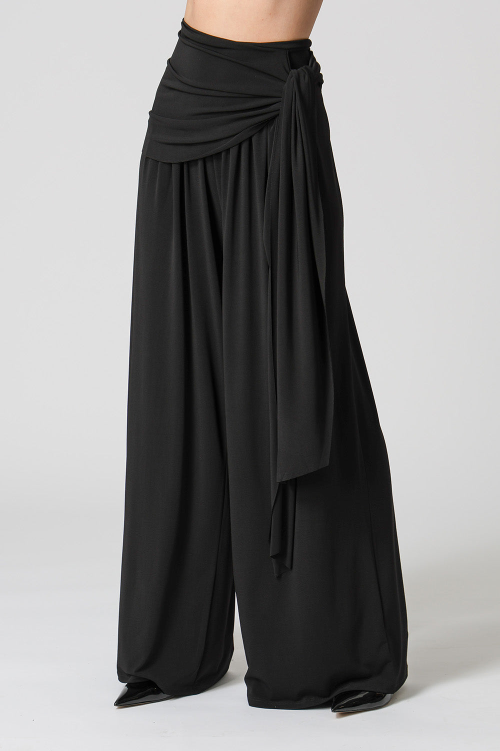 Calça Pantalona Multifuncional Com Faixa - PRETO