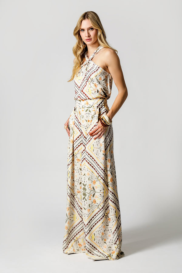 Blusa Com Torção Estampada - LARANJA 1220