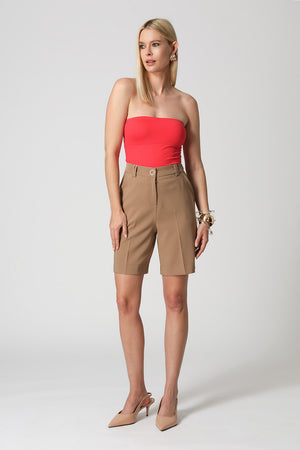 Blusa sin tirantes con escote recto - ROJO 3