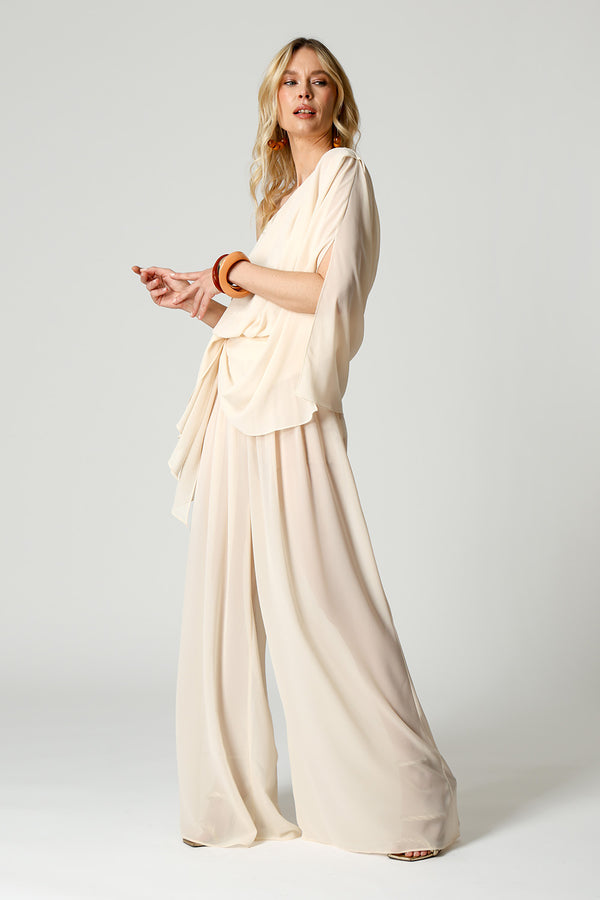 Blusa Ombro Único Com Manga Lenço