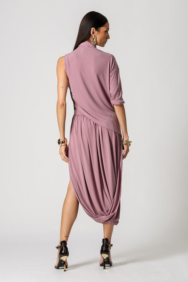 Blusa Assimétrica Ombro Único Em Malha ITY
