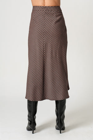 Saia Midi Tartan Com Volume Frontal