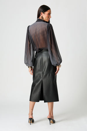Blusa Chiffon Glass Estampada Com Faixa