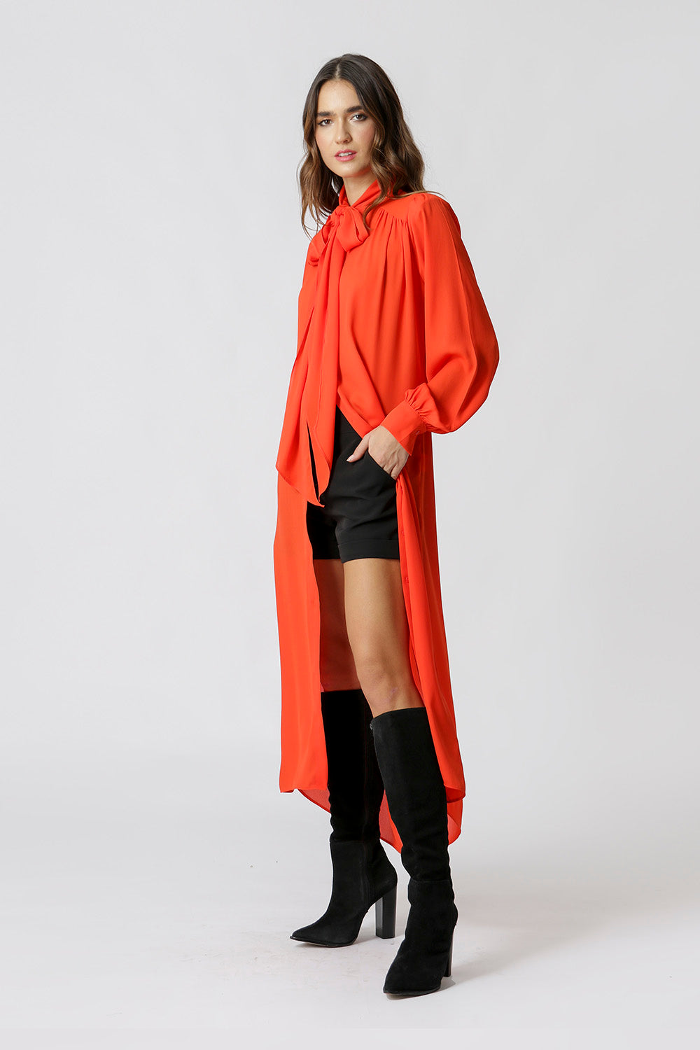 Chemise Com Lenço - CORAL