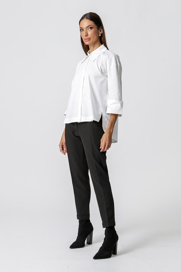 Camisa 3/4 con puños anchos - BLANCA