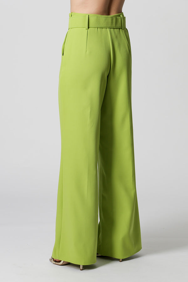 Calça Pantalona Cinto Forrado - FOLHA