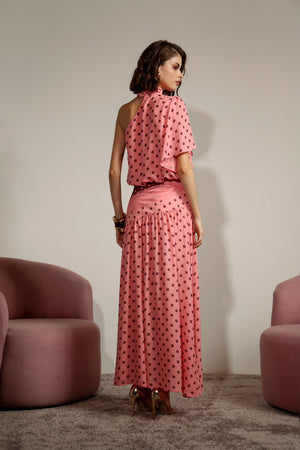 Blusa Ombro Único Balonê Estampada