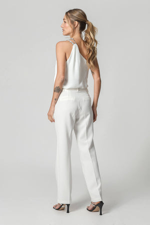 Blusa Ombro Único Com Strass - OFF WHITE