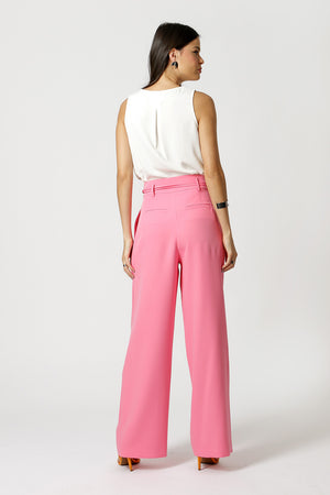 Blusa de crepé con cuello en V - BLANCO ROJO