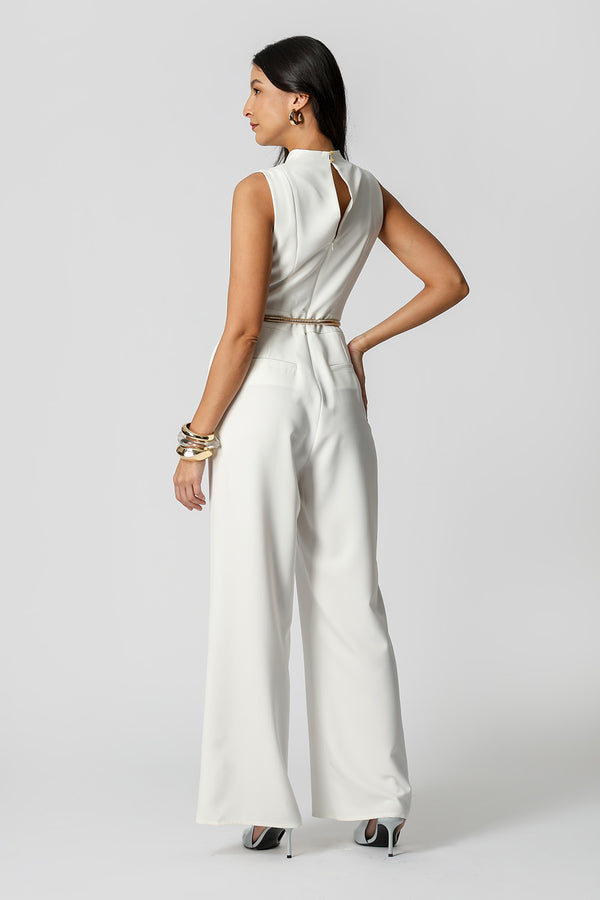 Macacão Alfaiataria Com Recortes - OFF WHITE