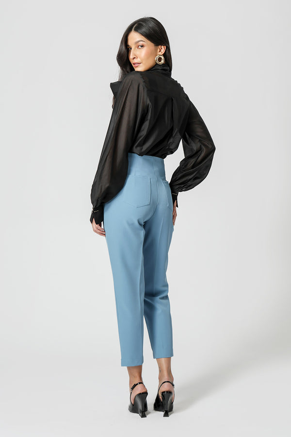 Camisa Com Laço Amplo - PRETO