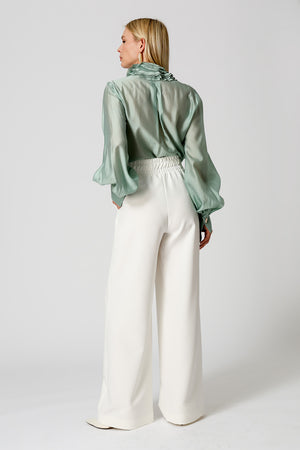 Blusa Gola Ruff em Voil - MINERAL