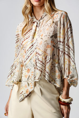 Bata Estampada Com Babados - LARANJA 1220