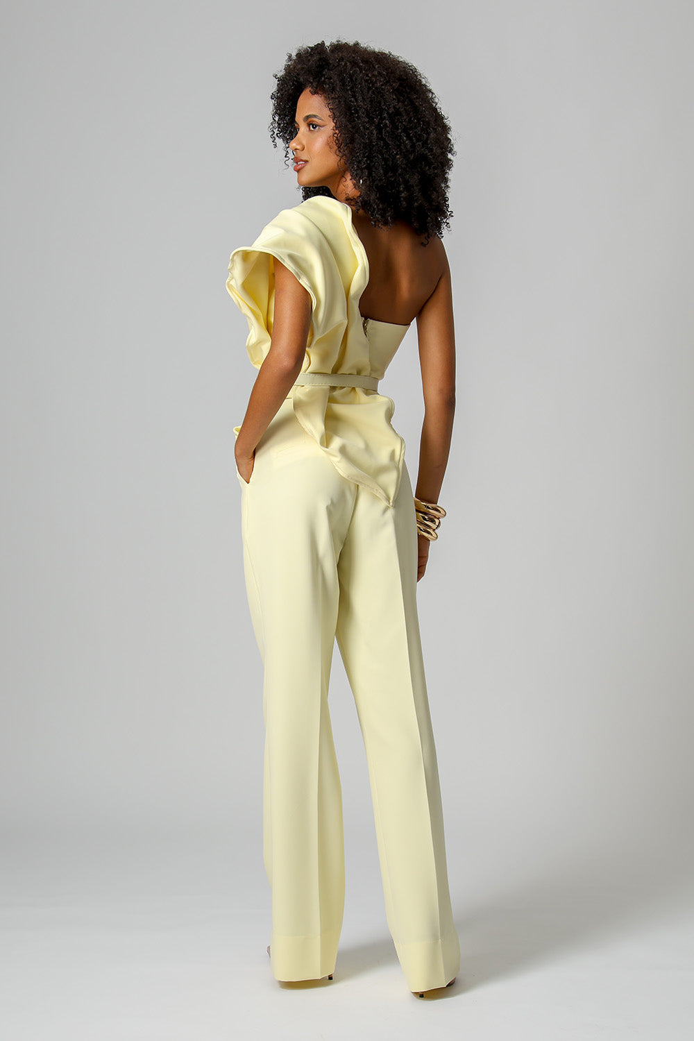 Blusa Strapless Com Folha 3D - AMARELO CL