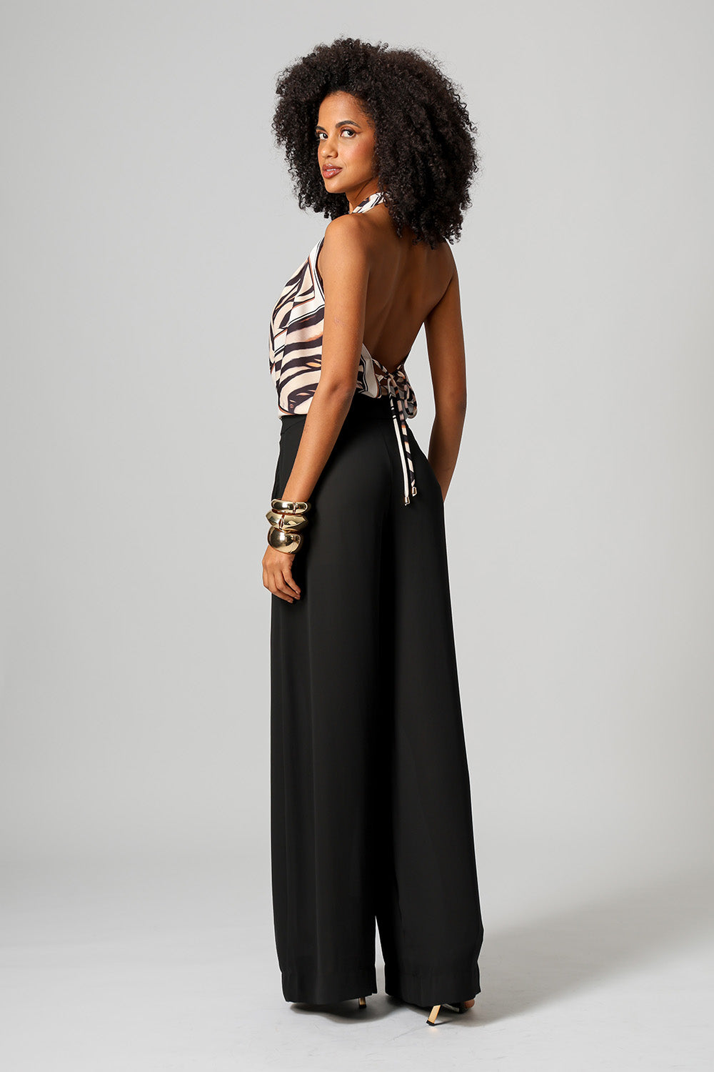 Blusa Frente Única Degagê Estampada - PRETO 2096