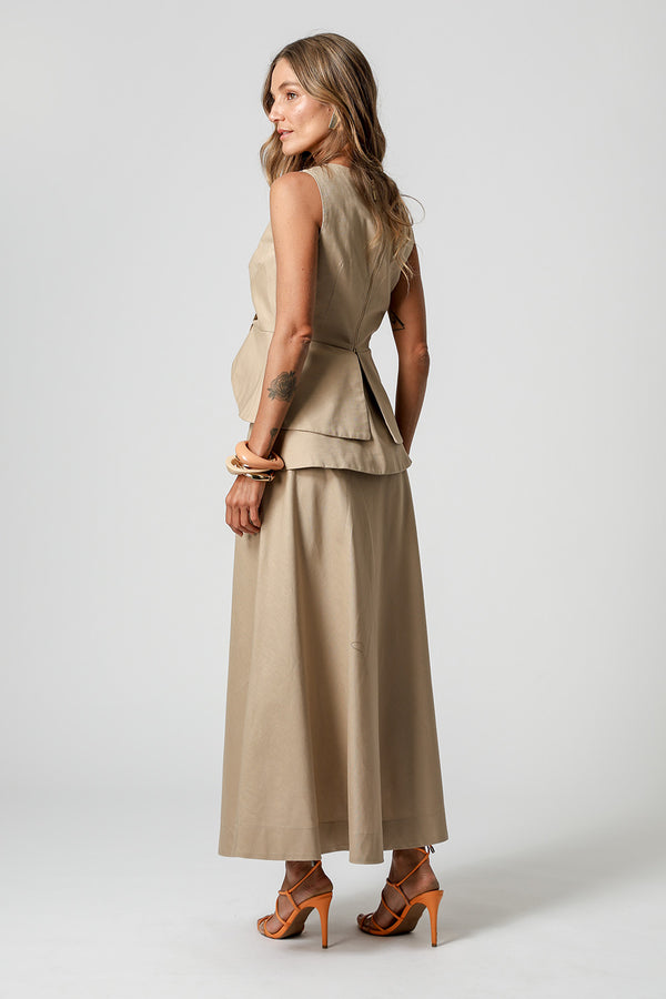 Blusa Transpassada Com Pala Assimétrica - AREIA