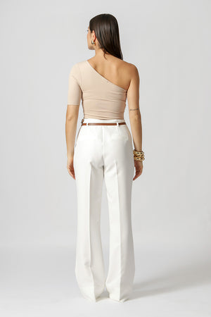 Blusa Ombro Único Vazado - AREIA