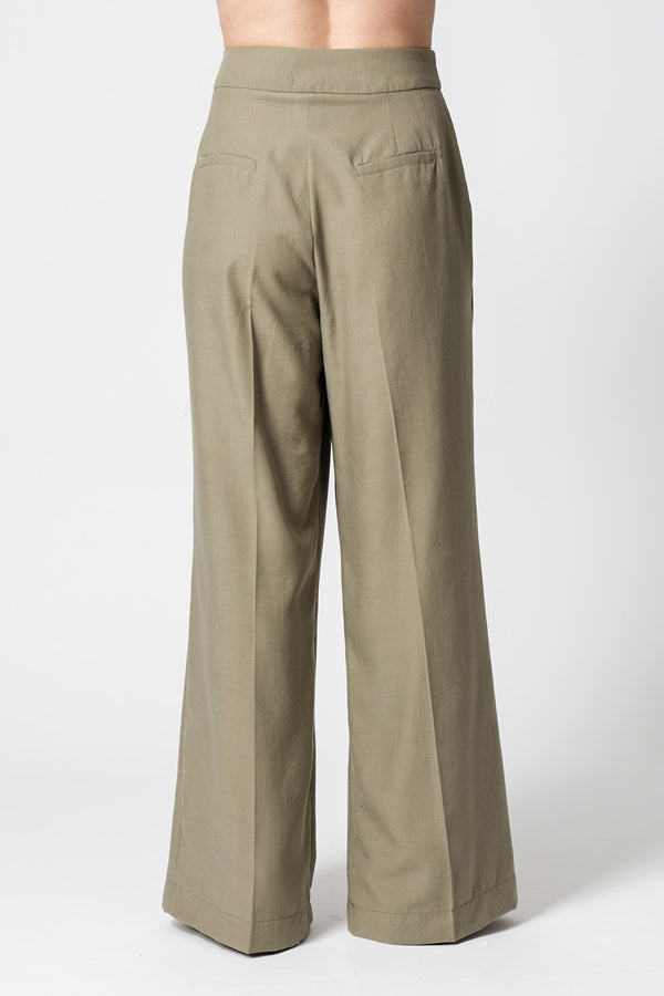 Calça Pantalona Poli Linho - MUSGO CLARO