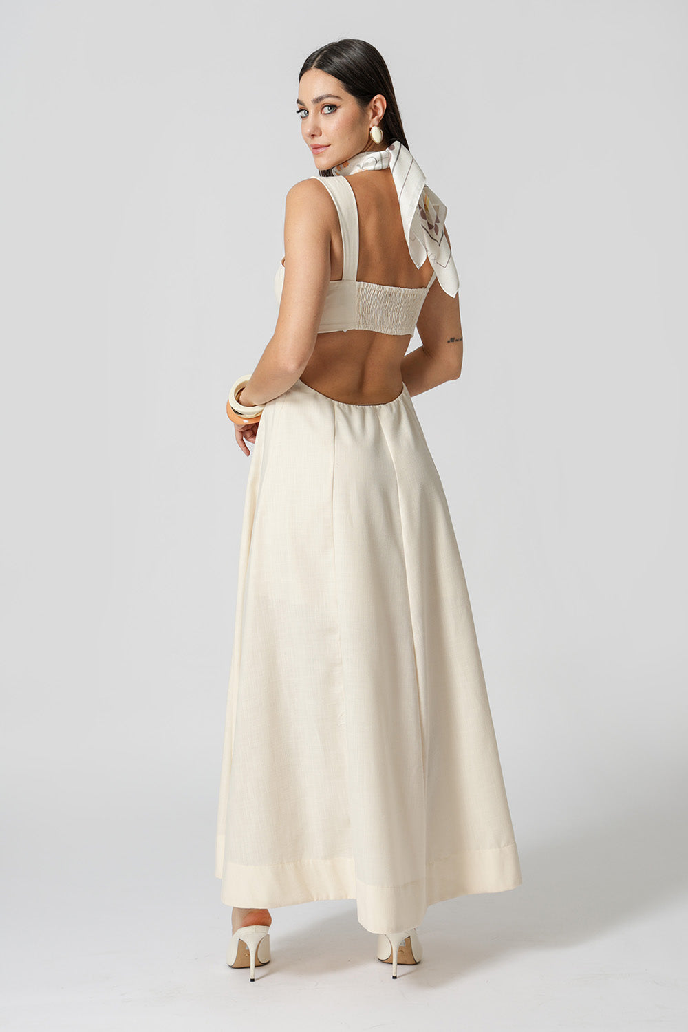 Vestido Vazado Com Alça Larga - CRU