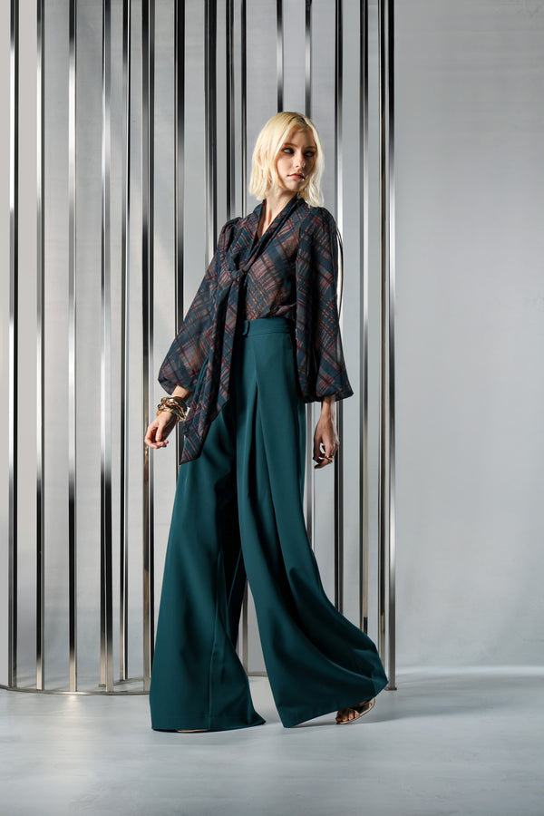 Blusa Chiffon Glass Estampada Com Faixa