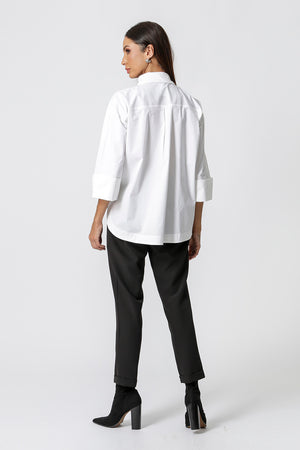 Camisa 3/4 con puños anchos - BLANCA