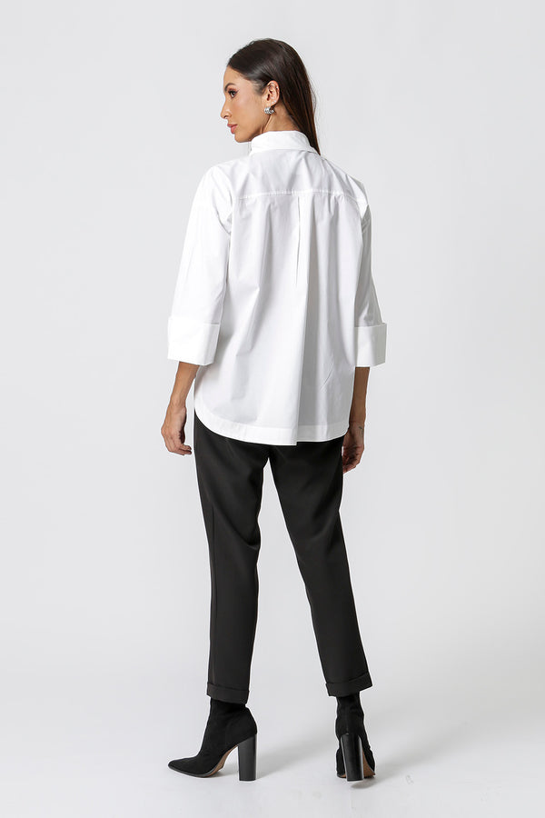 Camisa 3/4 con puños anchos - BLANCA