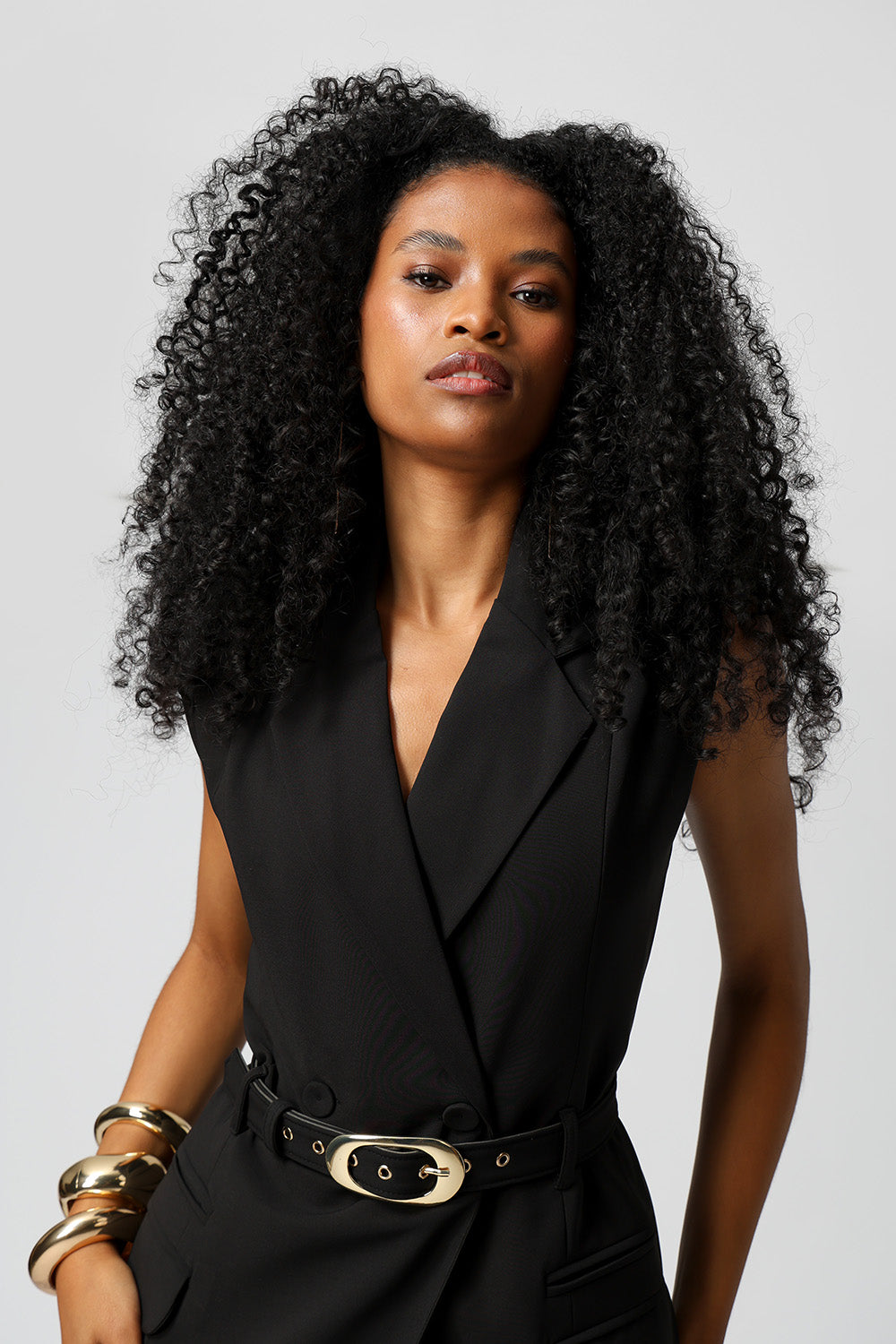 Vestido Colete Com Cinto - PRETO
