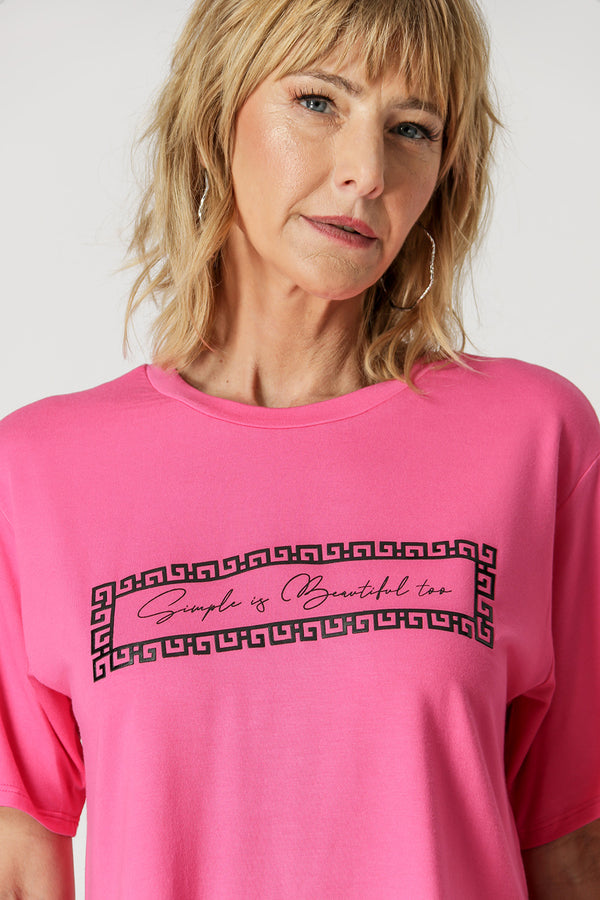 Camiseta con estampado escrito - ROSA 5