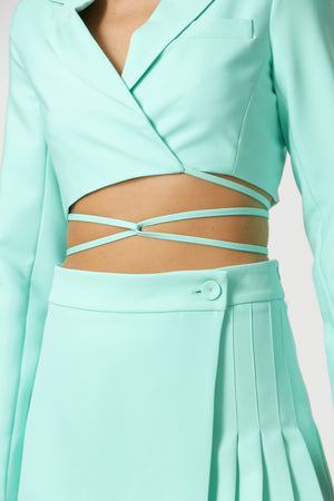 Blazer corto con tirantes - VERDE AGUA