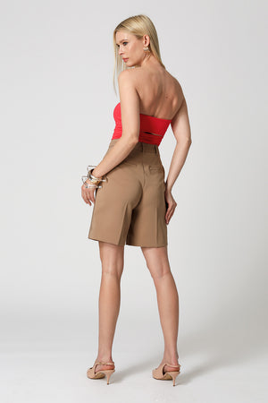 Blusa sin tirantes con escote recto - ROJO 3